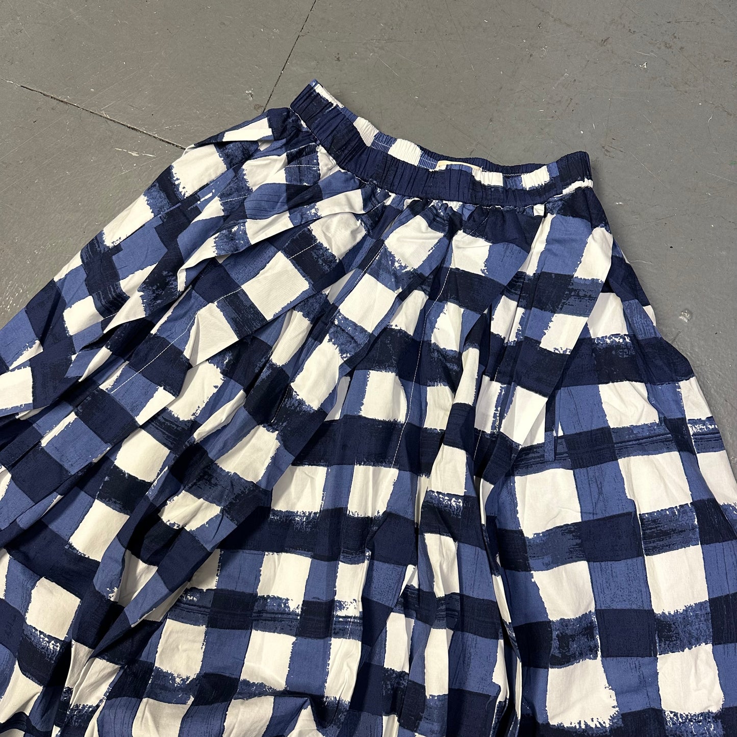 Uniqlo X Marni Checkered Skirt In Blue ( M ) - 1036 Emporium