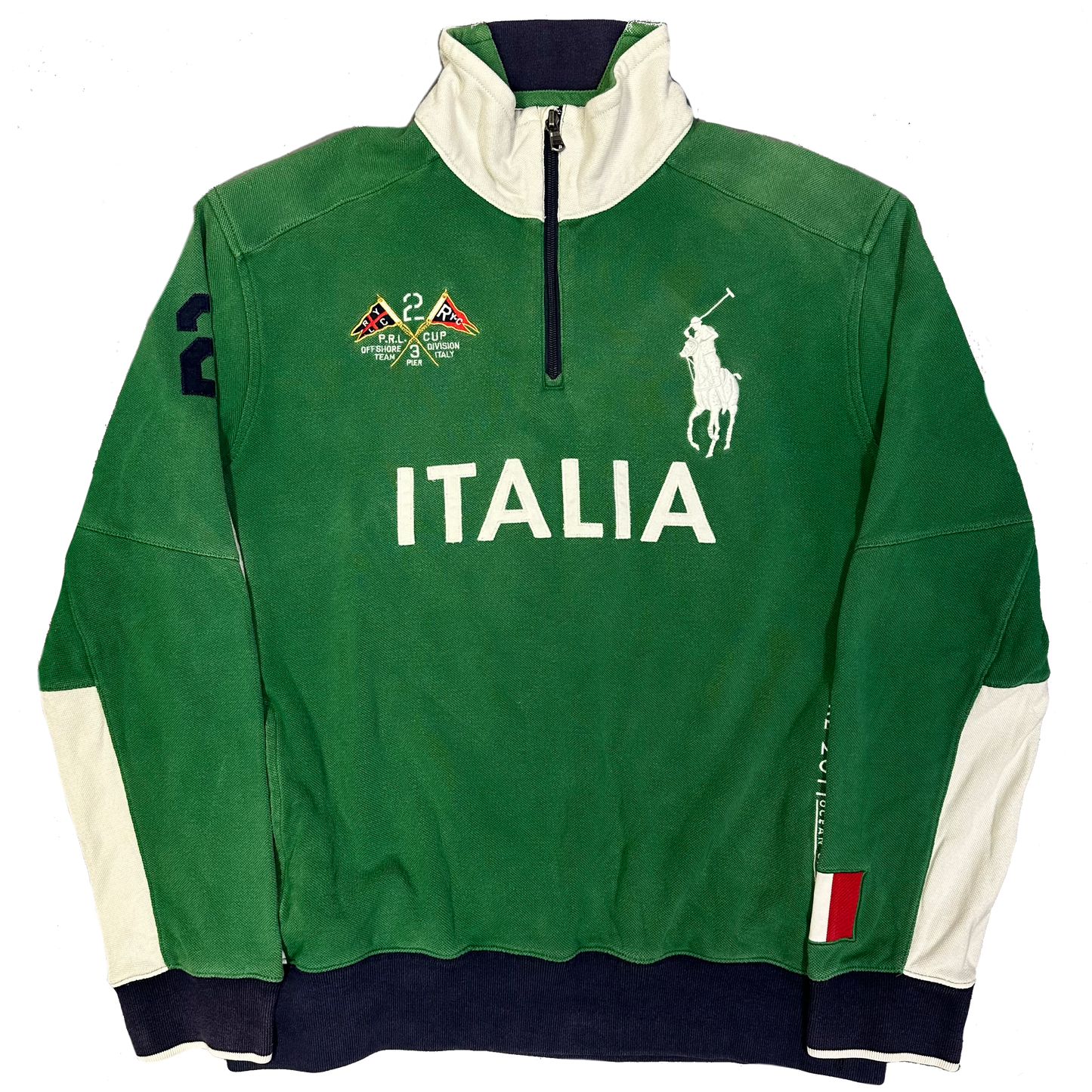Ralph Lauren Italia Quarterzip Sweatshirt In Green ( L )