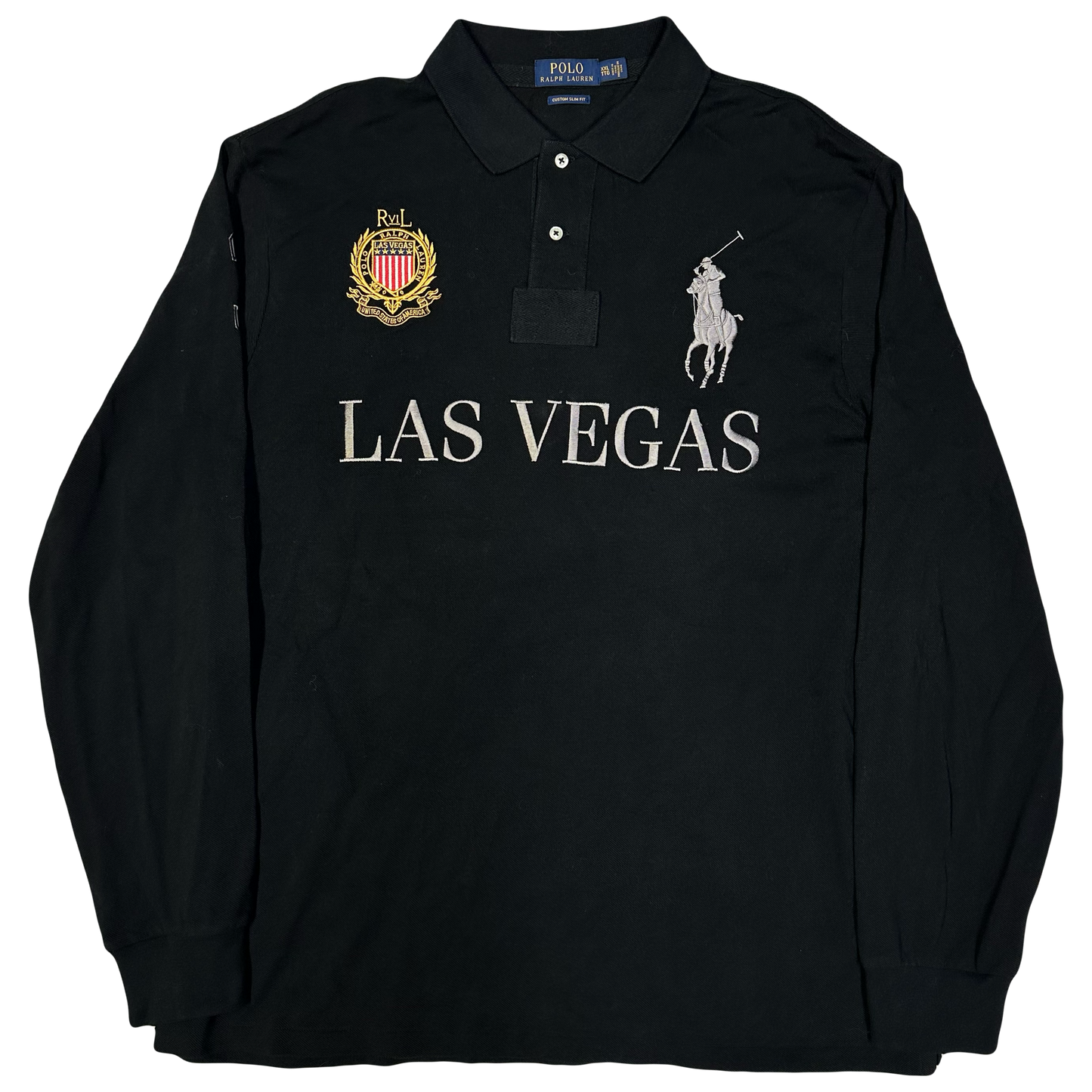 Ralph Lauren Las Vegas Longsleeve Polo In Black ( XXL ) - 1036 Emporium