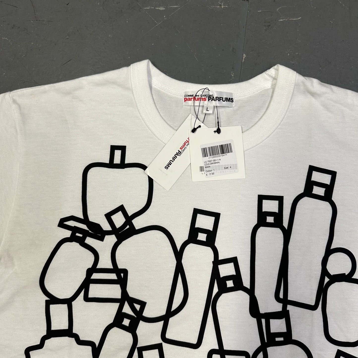 Commes Des Garçons Parfums T-Shirt In White ( L ) - 1036 Emporium