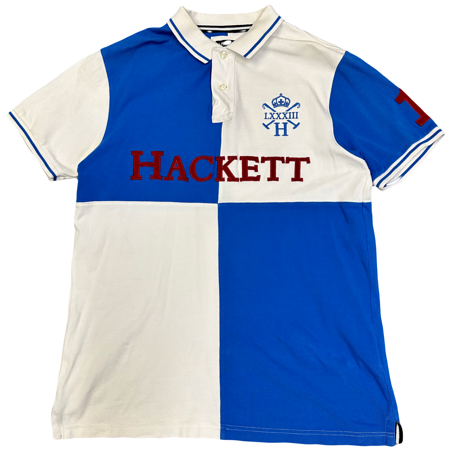 Hackett Polo In Blue & White ( XL ) - 1036 Emporium