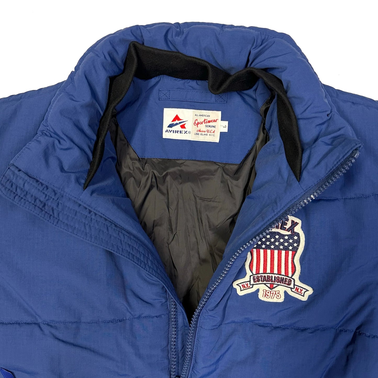 Avirex Icon Puffer Jacket In Blue ( L ) - 1036 Emporium