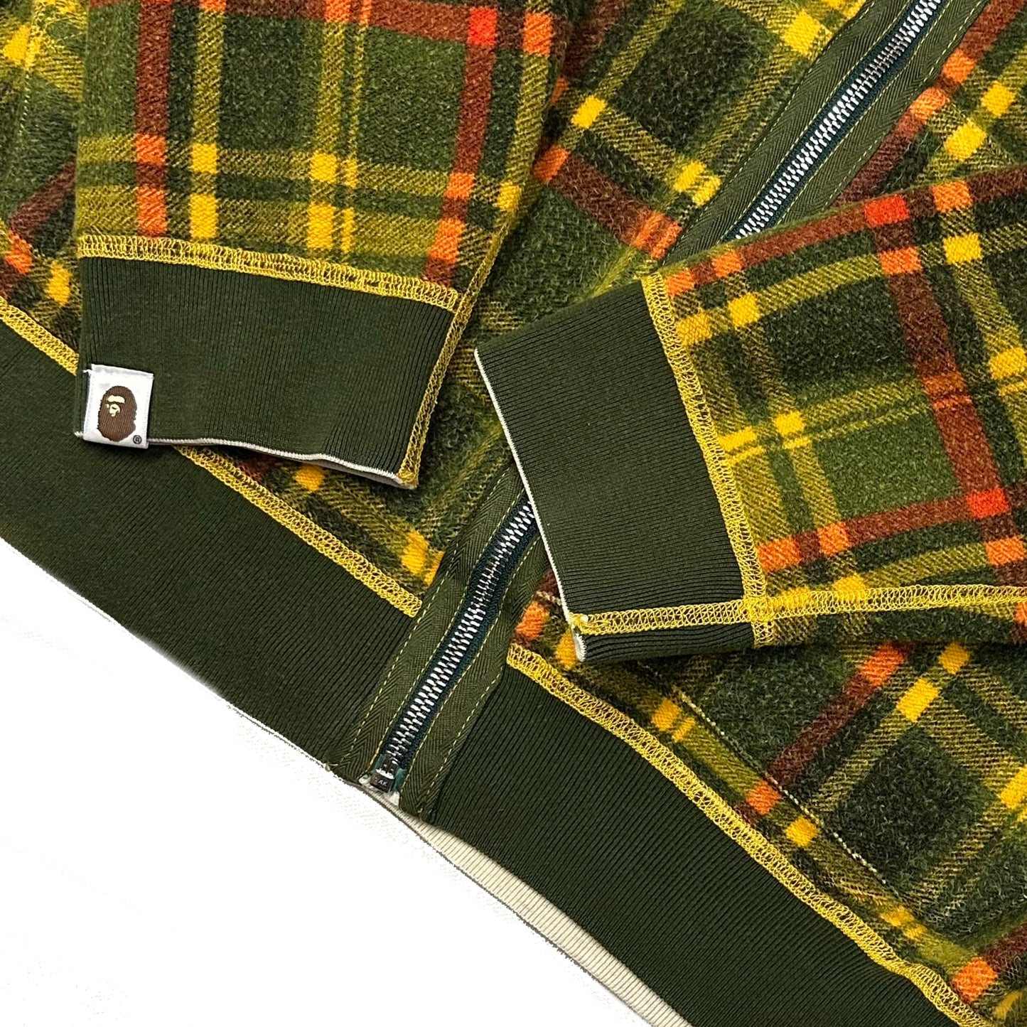 Bape Reversible Plaid Hoodie ( XL )