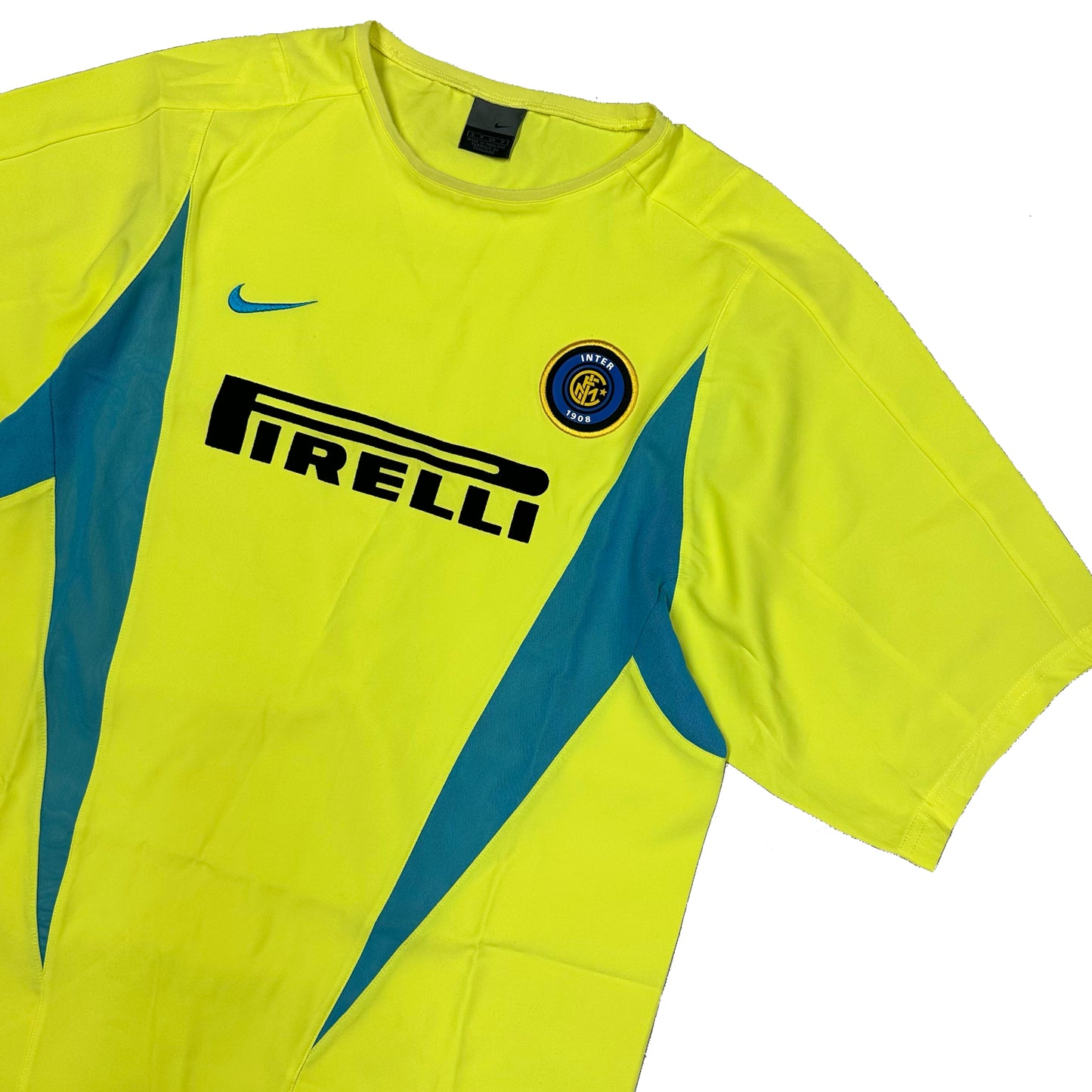 Nike Inter Milan 2002 Player Issue Shirt In Neon ( S )