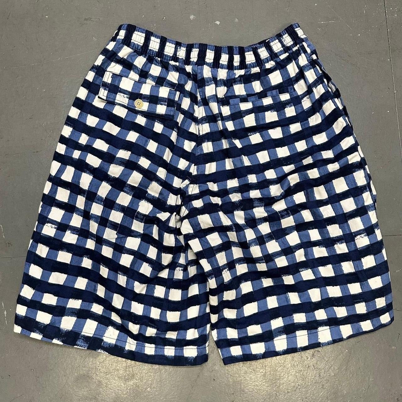 Uniqlo X Marni Wide Fit Check Shorts In Blue ( L ) - 1036 Emporium