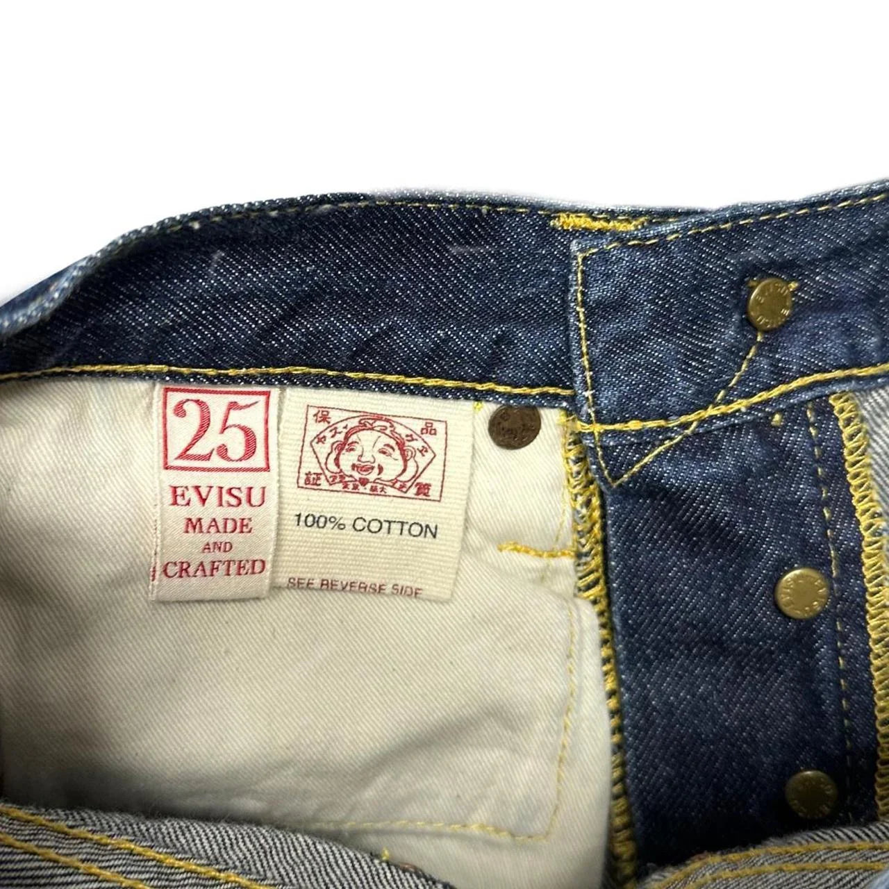 Evisu Selvedge Jeans With Loveheart Embroidery ( W25 ) - 1036 Emporium