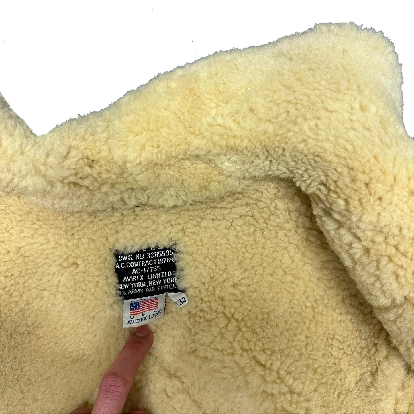 ARCHIVE Avirex Spellout B-3 Sherpa Jacket ( L ) - 1036 Emporium