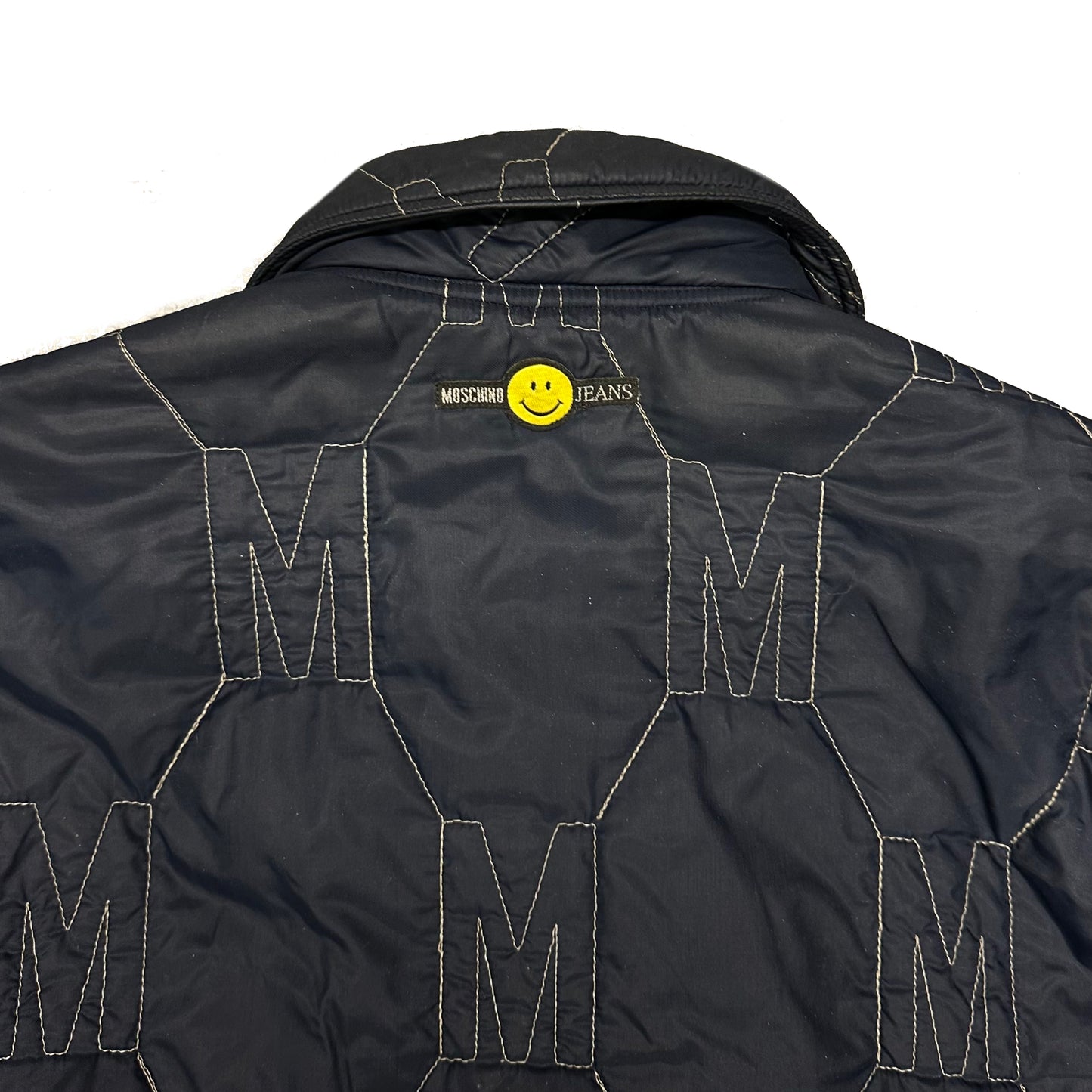 Moschino Monogram Embroidered Nylon Quilted Jacket ( L ) - 1036 Emporium