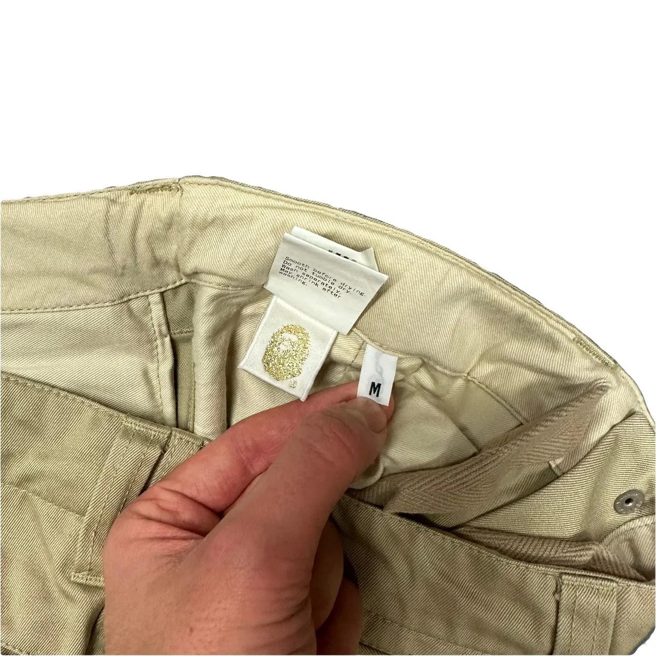 Bape Baby Milo Sad Face Beige Trousers ( M / W32 ) - 1036 Emporium