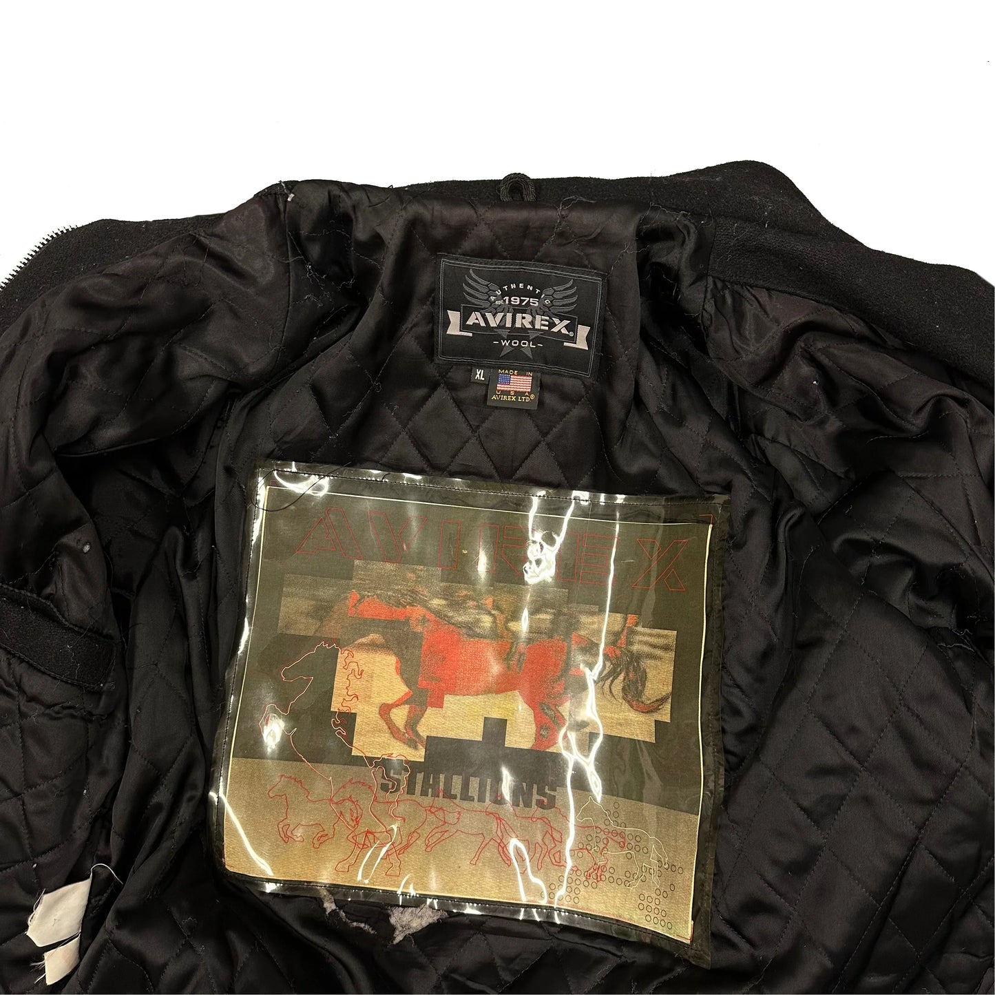 ARCHIVE Avirex Stallions Wool & Leather Jacket ( XL ) - 1036 Emporium