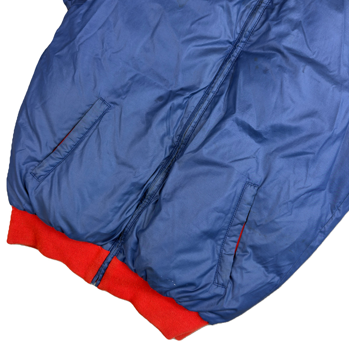 Moncler Reversible Puffer Jacket In Red & Navy (M)
