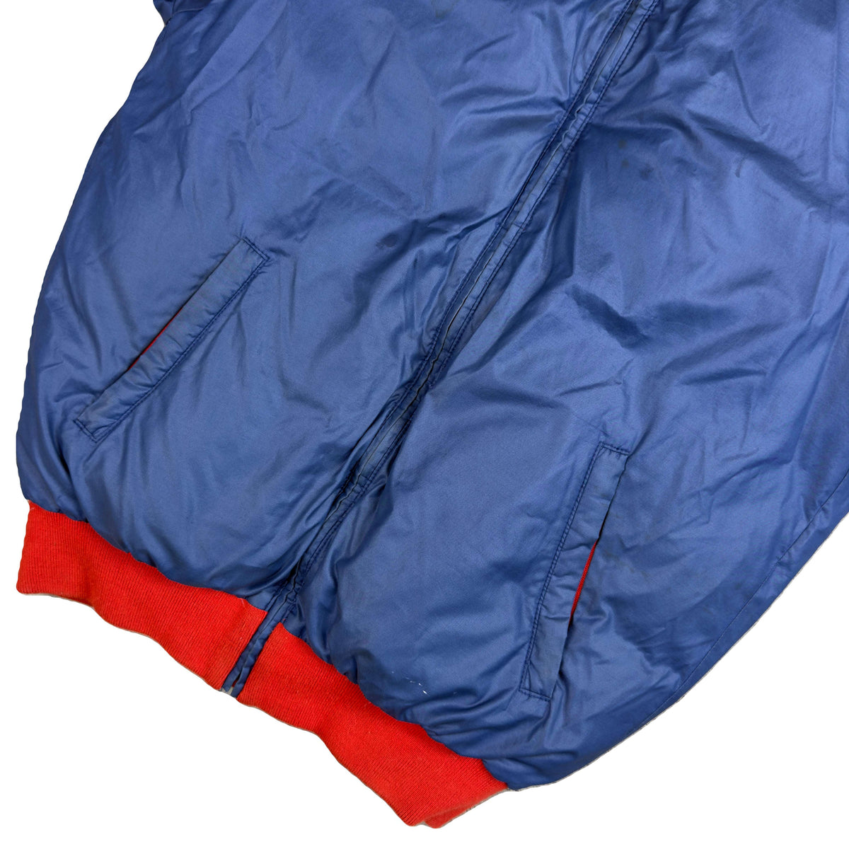 Moncler Reversible Puffer Jacket In Red & Navy (M)