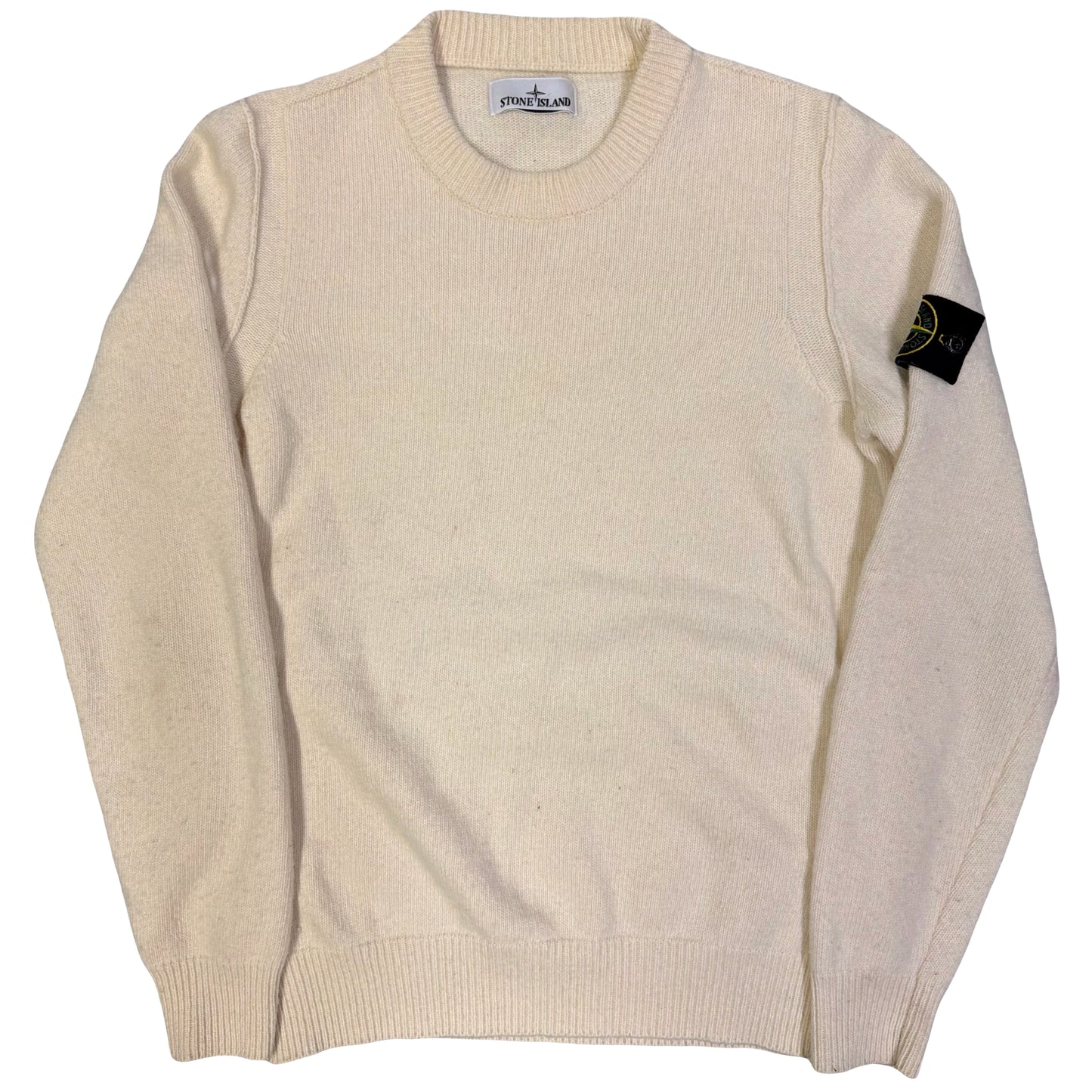 Stone Island Lambswool Knitted Sweatshirt In Cream (M)