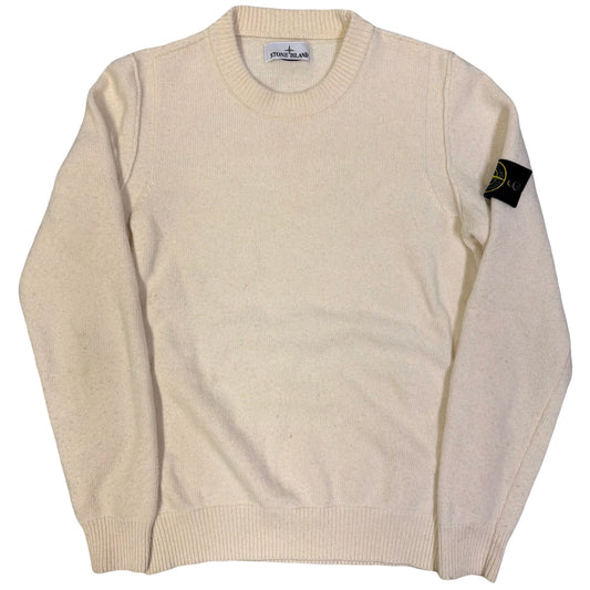 Stone Island Lambswool Knitted Sweatshirt In Cream (M)