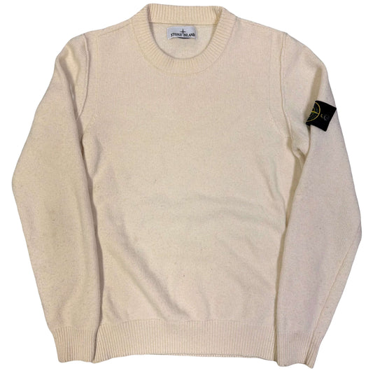 Stone Island Lambswool Knitted Sweatshirt In Cream (M)