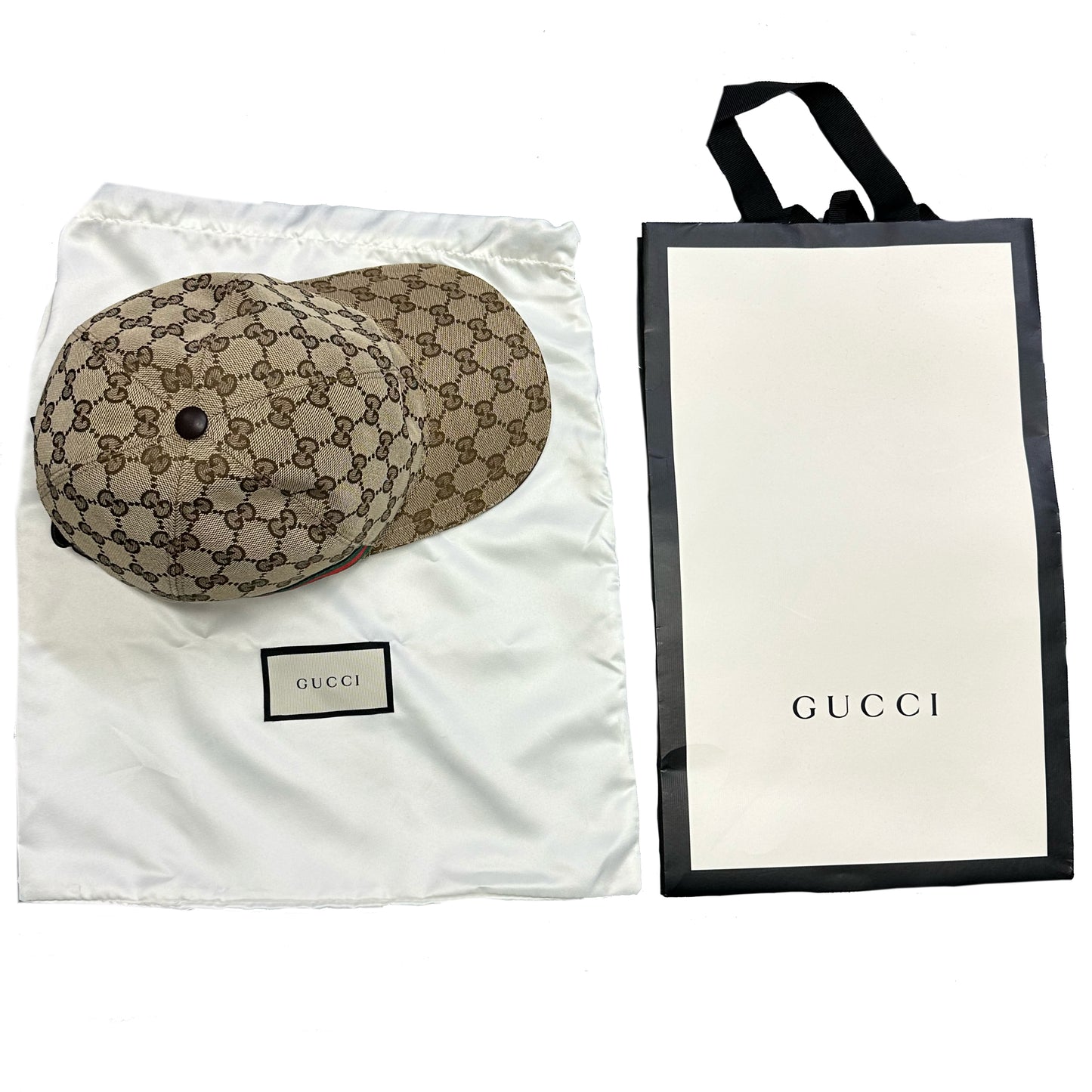 Gucci Monogram Cap In Tan ( S )