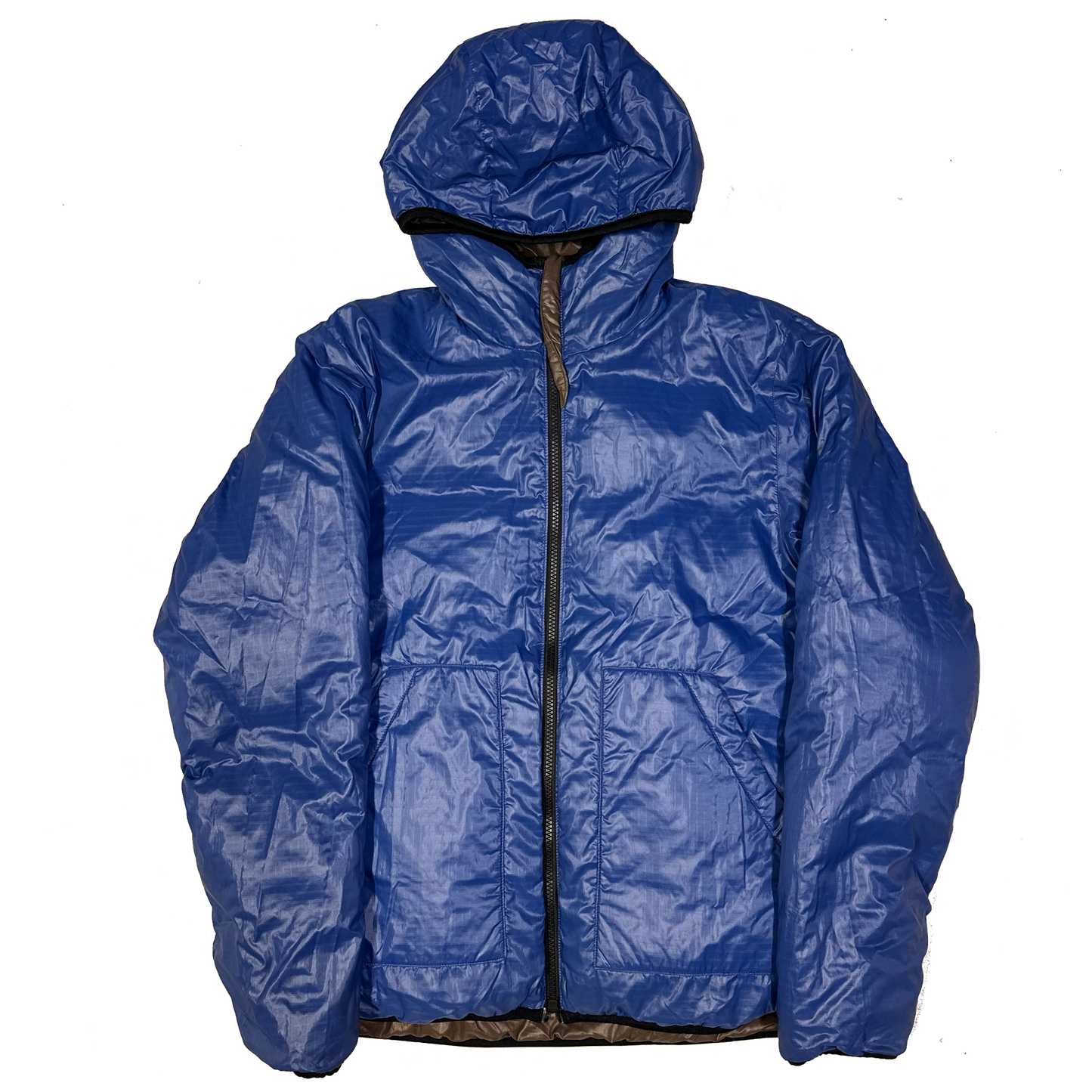 Camp 7 Reversible Puffer Jacket In Brown & Blue ( L )