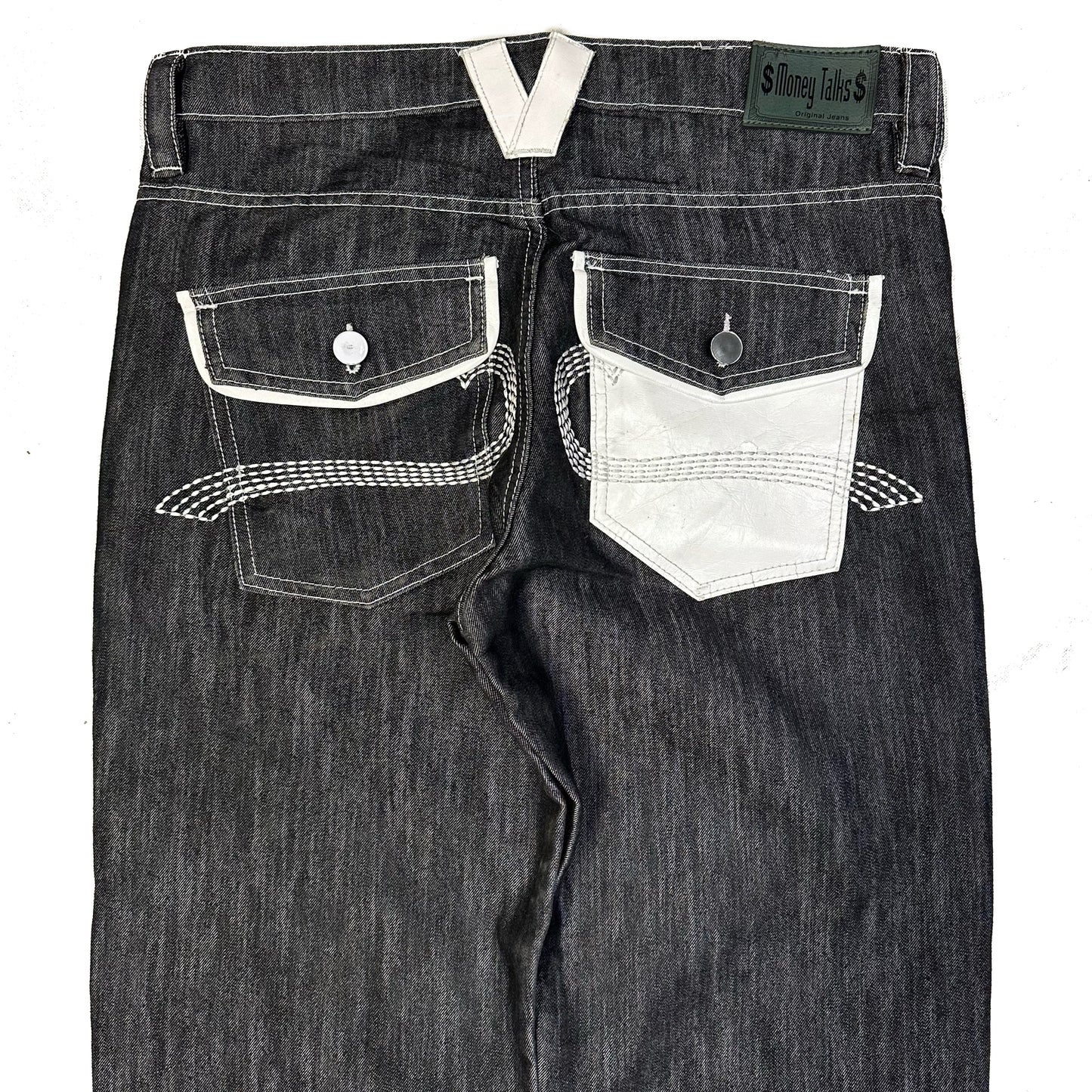 Money Talks Jeans In Black / Dark Grey ( W36 )