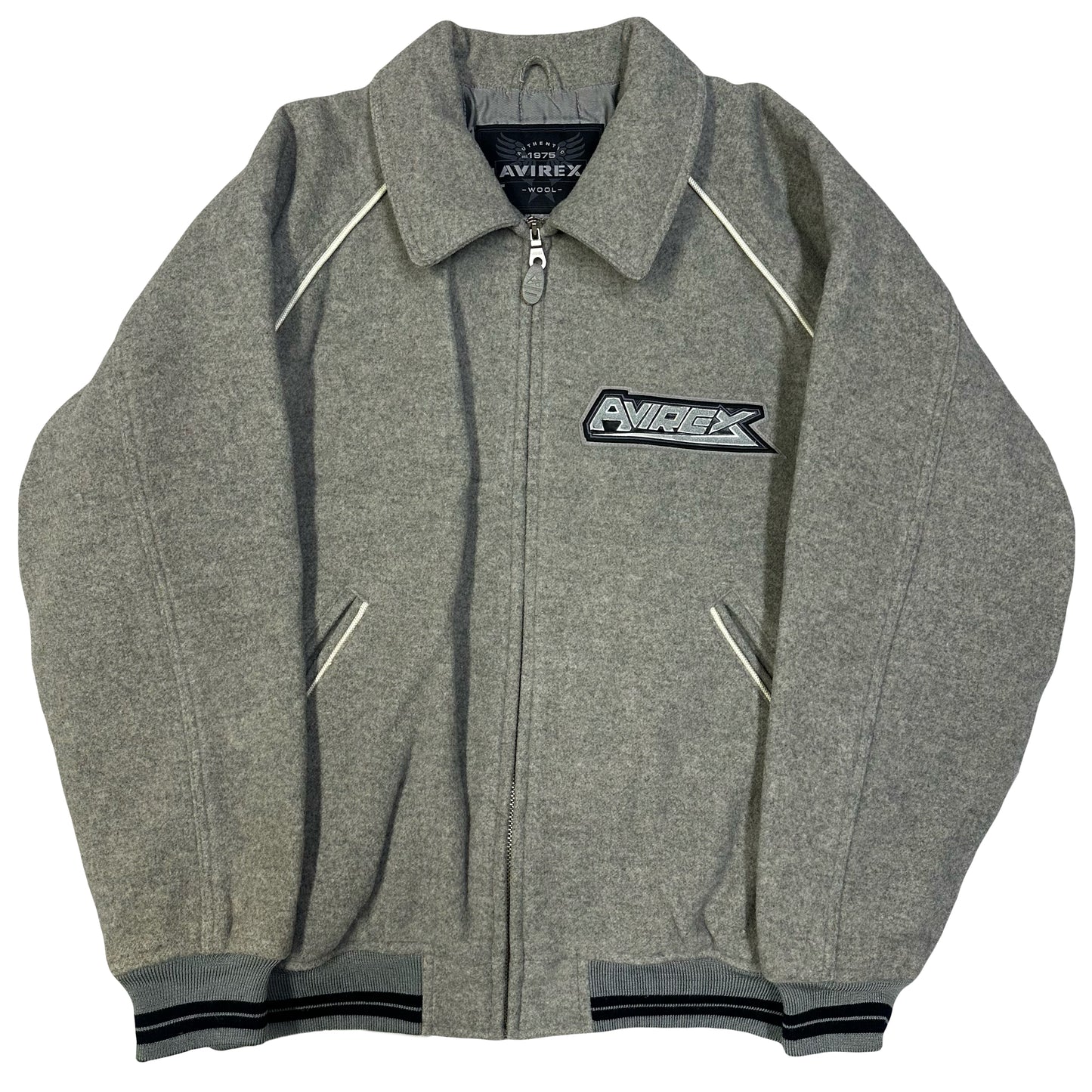Avirex Reversible Wool Jacket In Grey ( XL )