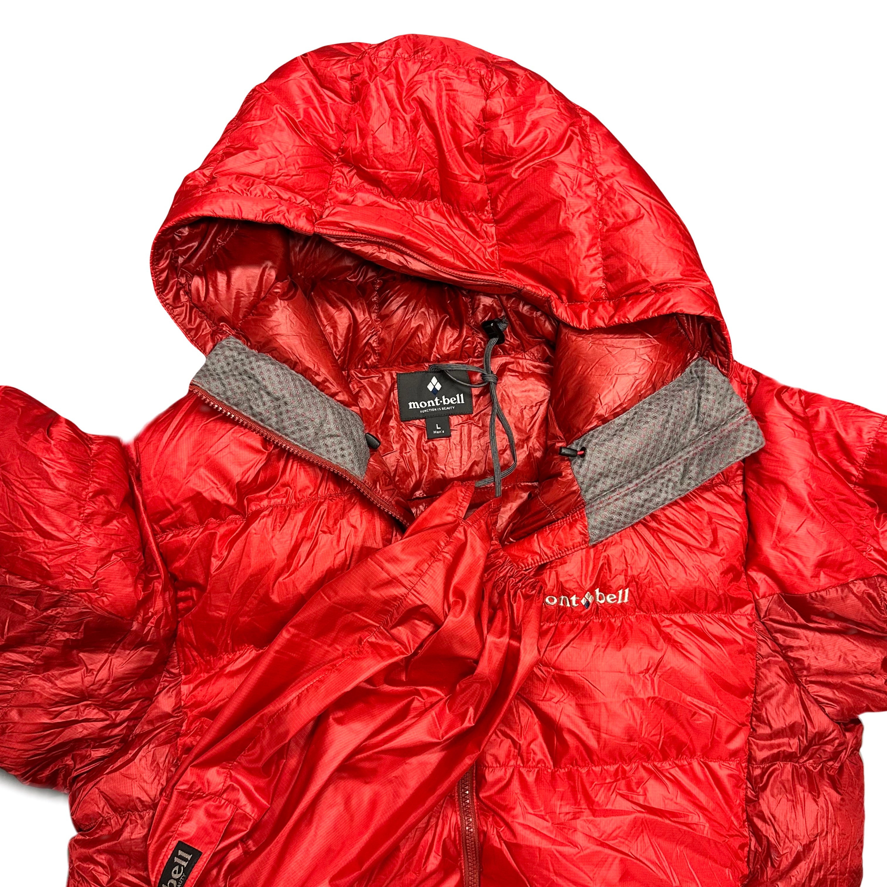 Montbell Two Tone Alpine Down Puffer Jacket In Red ( M )