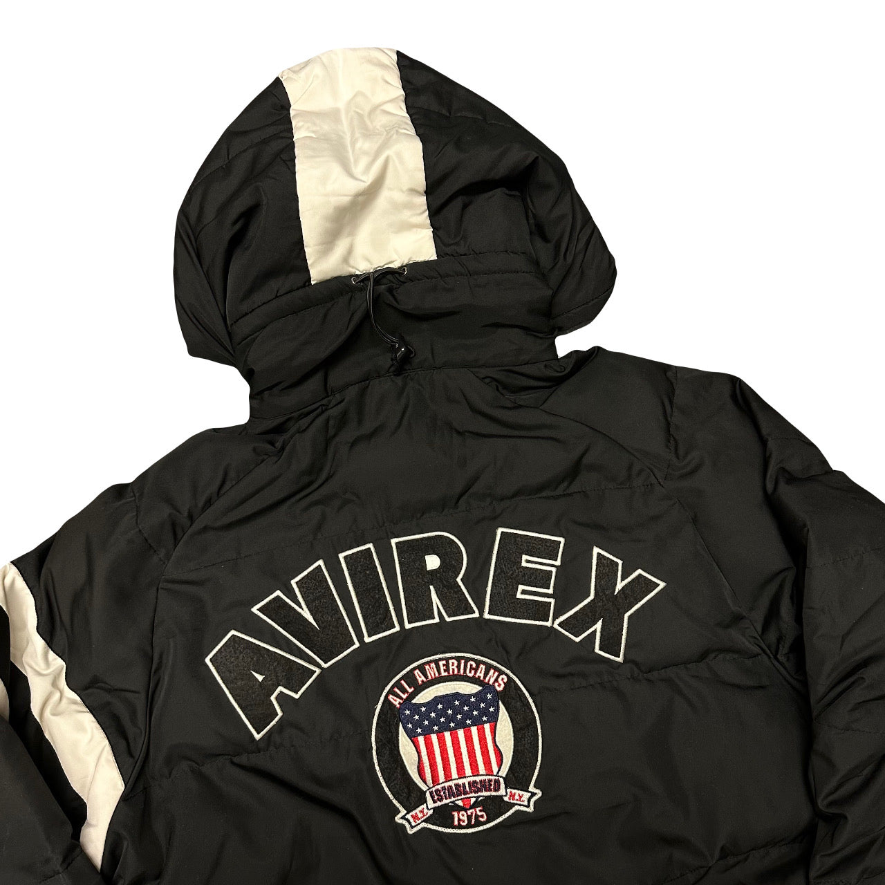 Avirex Spellout Down Puffer Jacket In Black ( XL )