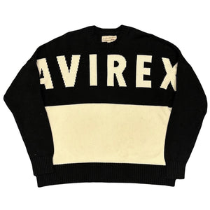 Avirex Spellout Knitted Sweatshirt In Black ( L )