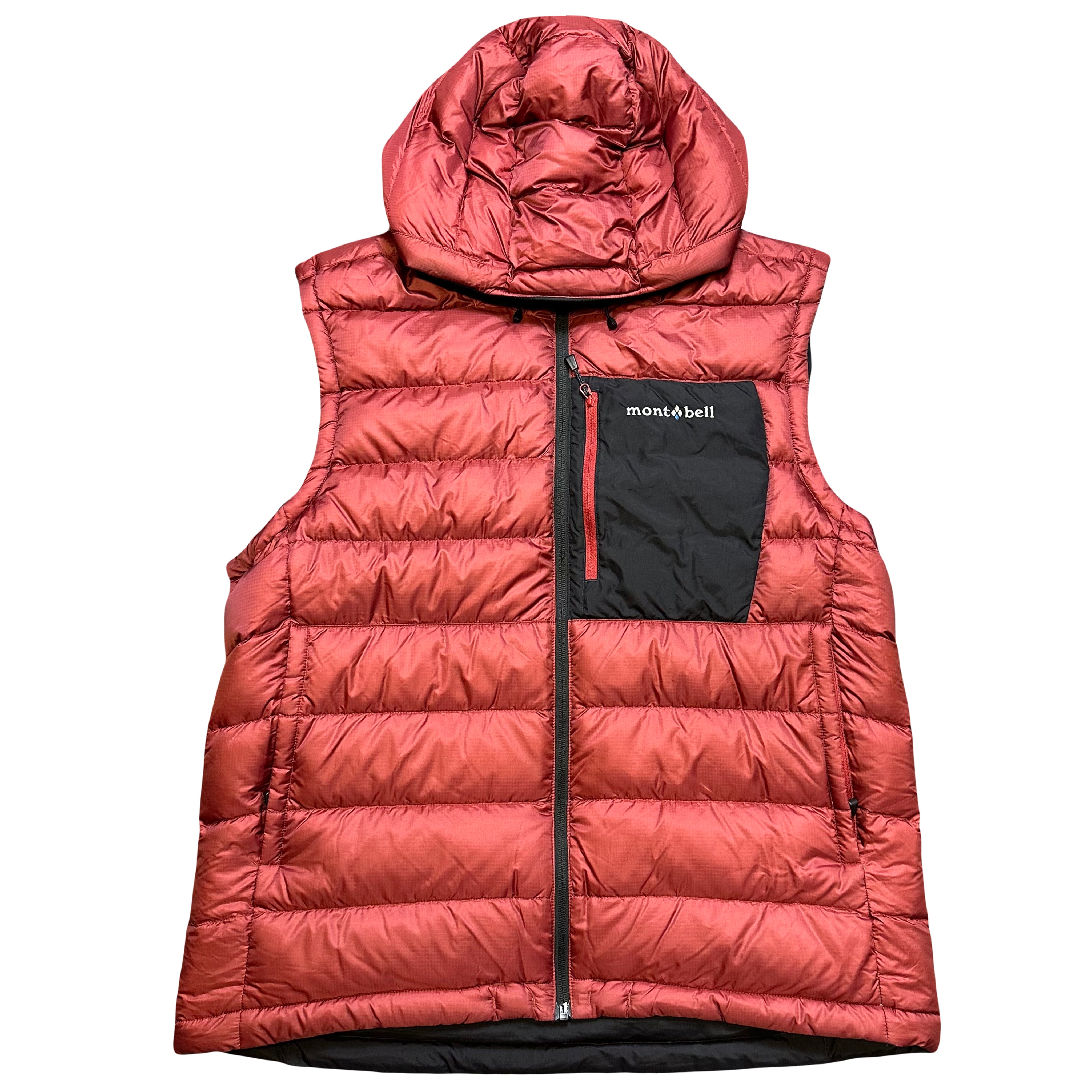 Montbell Reversible Down Puffer Gilet In Red & Black ( XL )