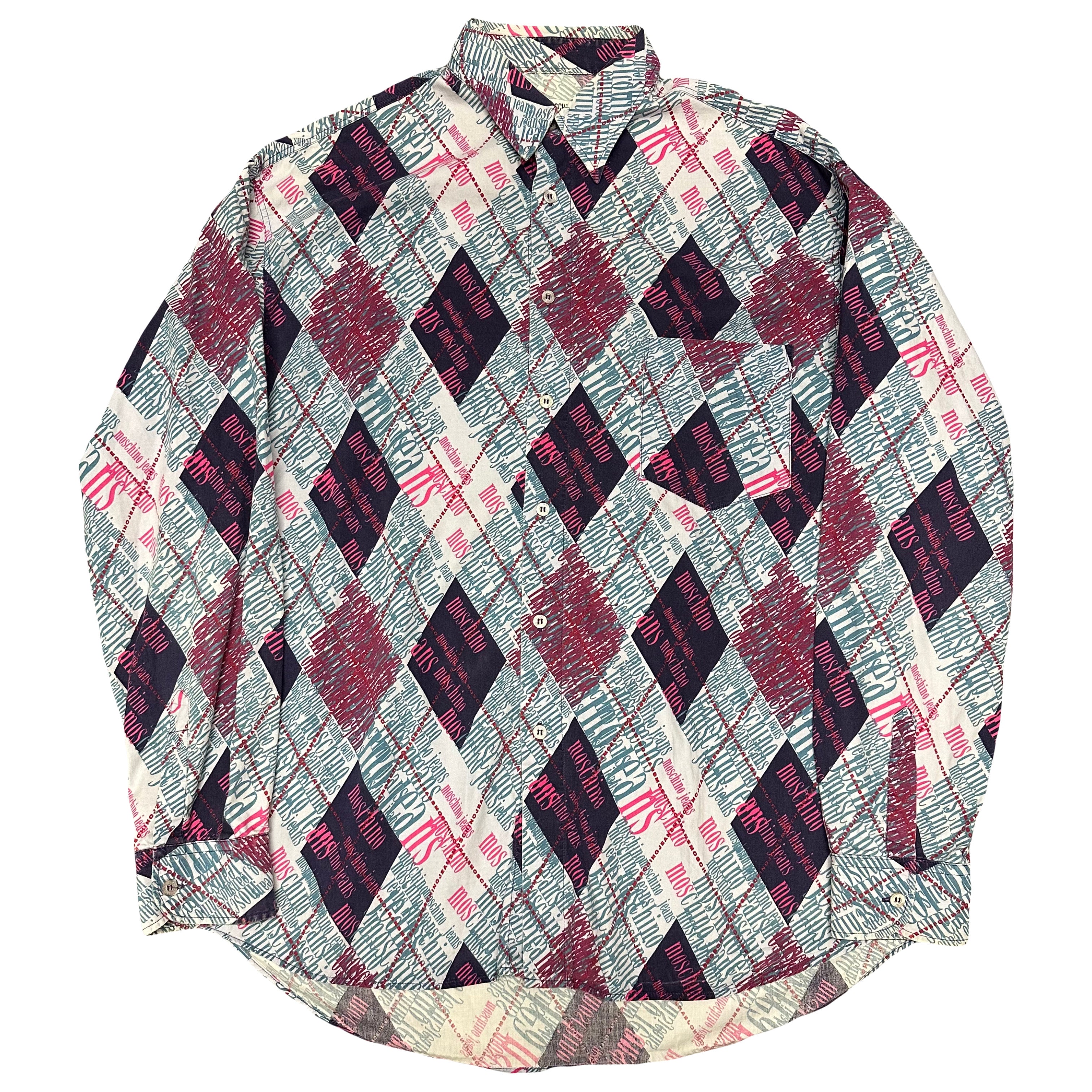 Moschino Monogram Long Sleeve Shirt ( XL )