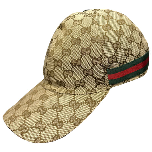 Gucci Monogram Cap In Tan ( L )
