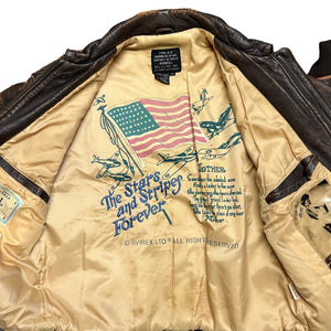 Avirex A-2 Leather Jacket In Brown ( M )