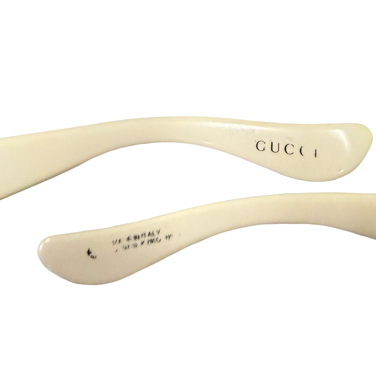Gucci Wrap Around Sunglasses In White & Purple
