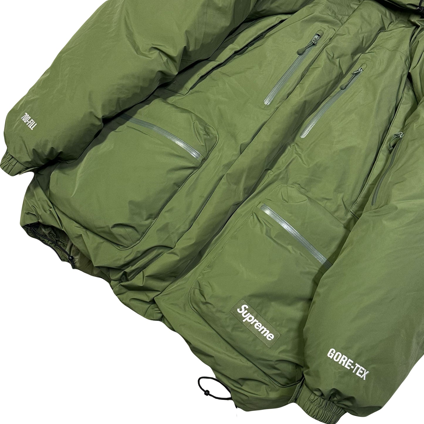 Supreme Gore-Tex Down Puffer Jacket In Olive Green ( L )