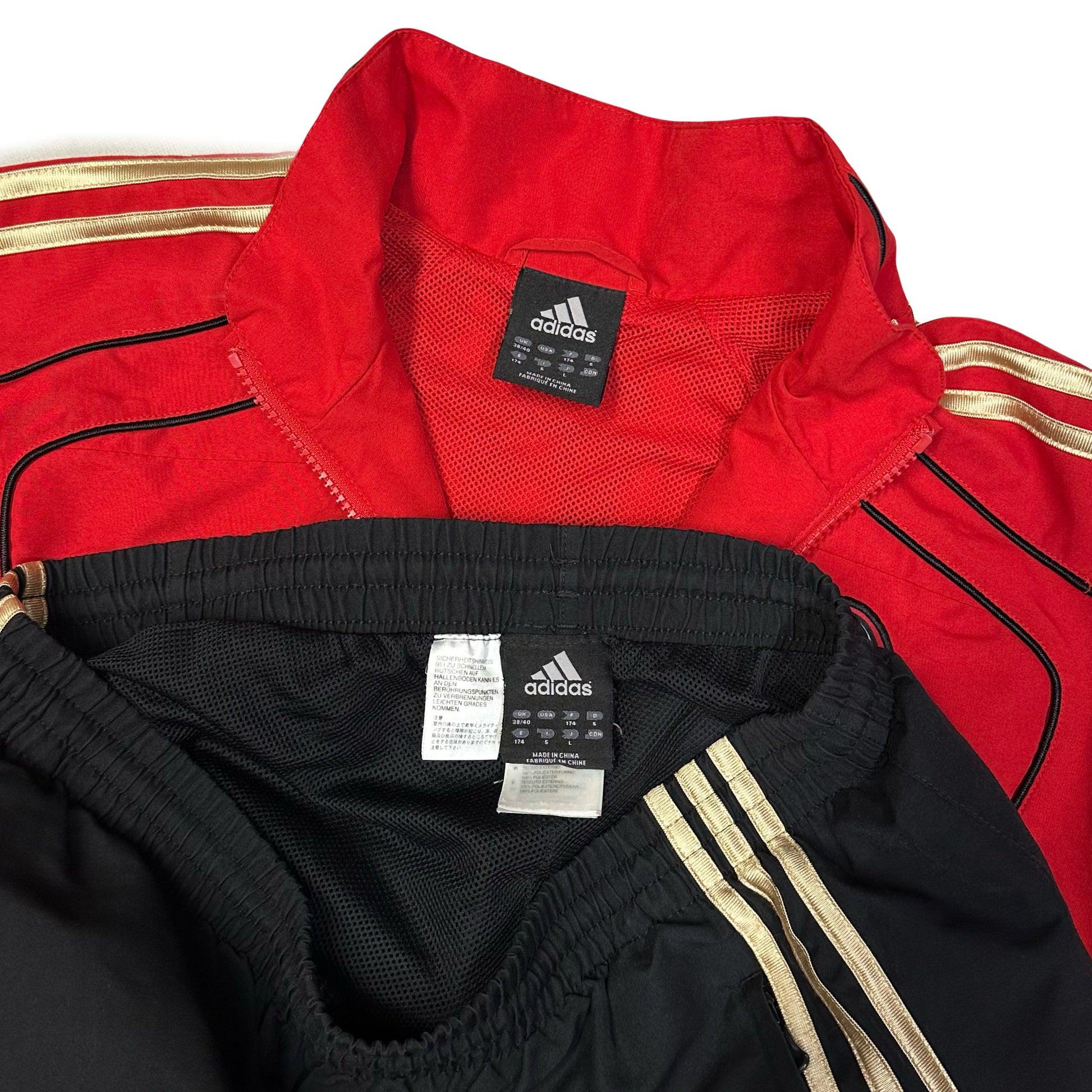 Adidas AC Milan 2010/11 Tracksuit In Red, Black & Gold ( M ) - 1036 Emporium