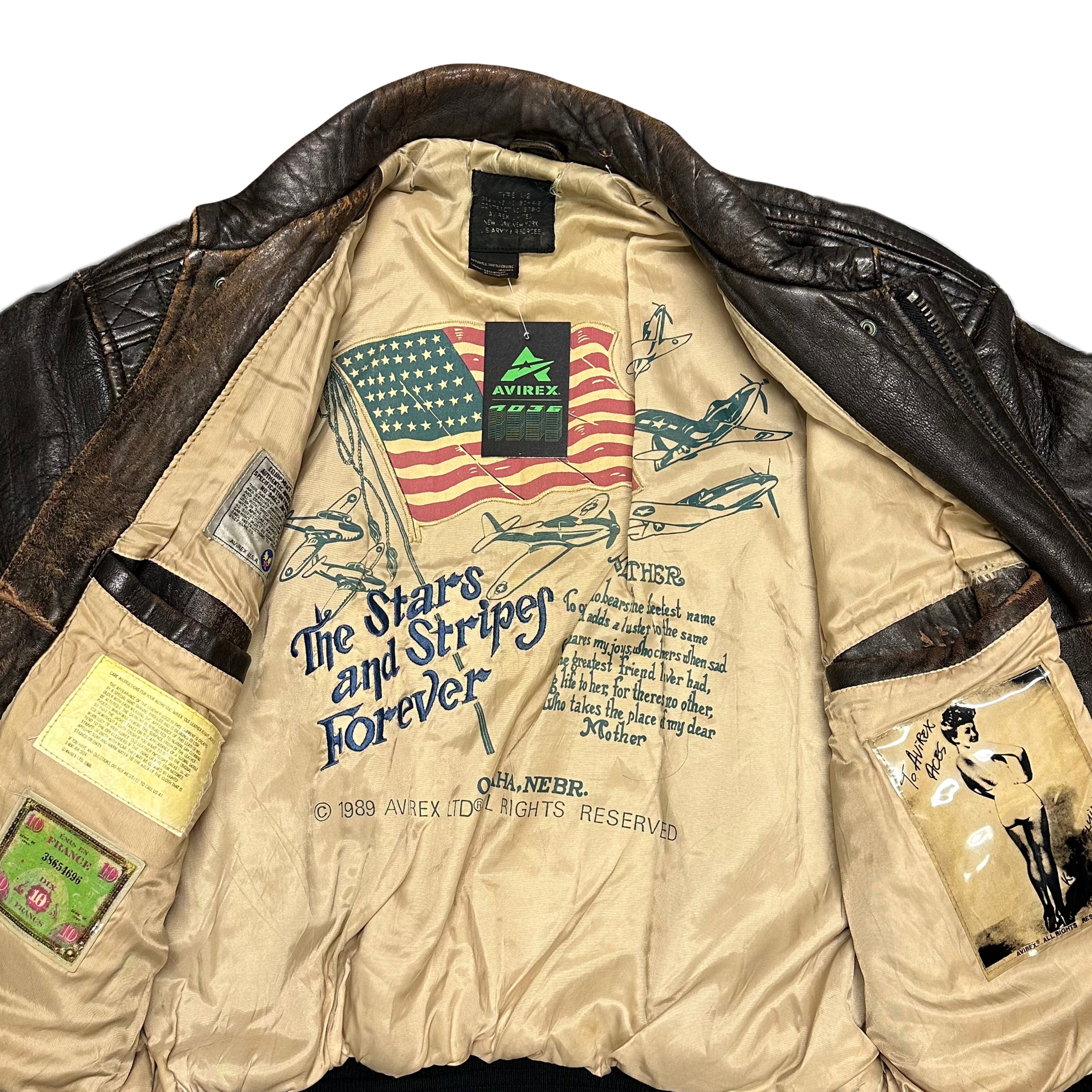 Avirex A-2 Sweetest Of Texas Leather Jacket In Brown ( M )