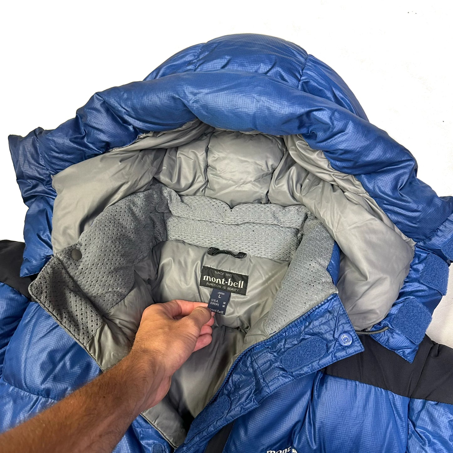 Montbell Ventisca Down Puffer Jacket In Navy & Blue ( L )