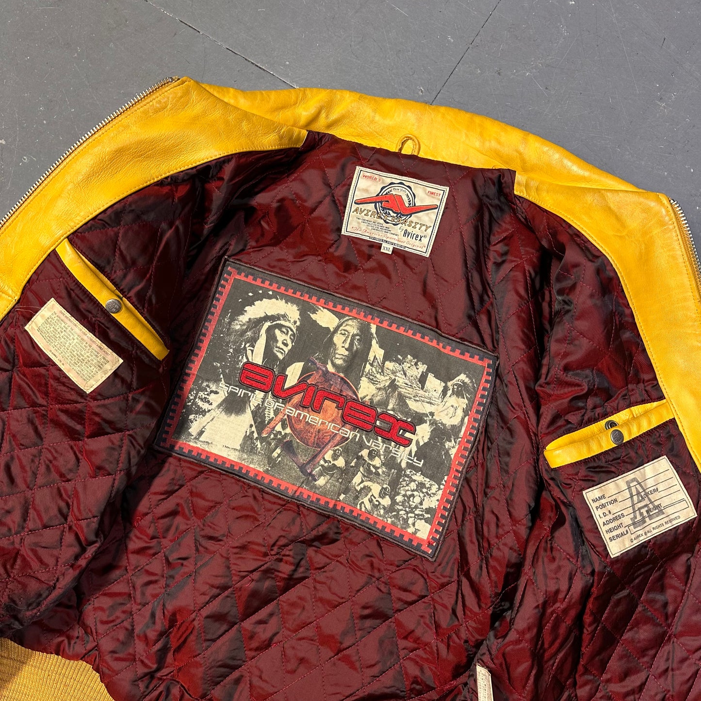 Avirex Leather Jacket In Yellow (XXL)