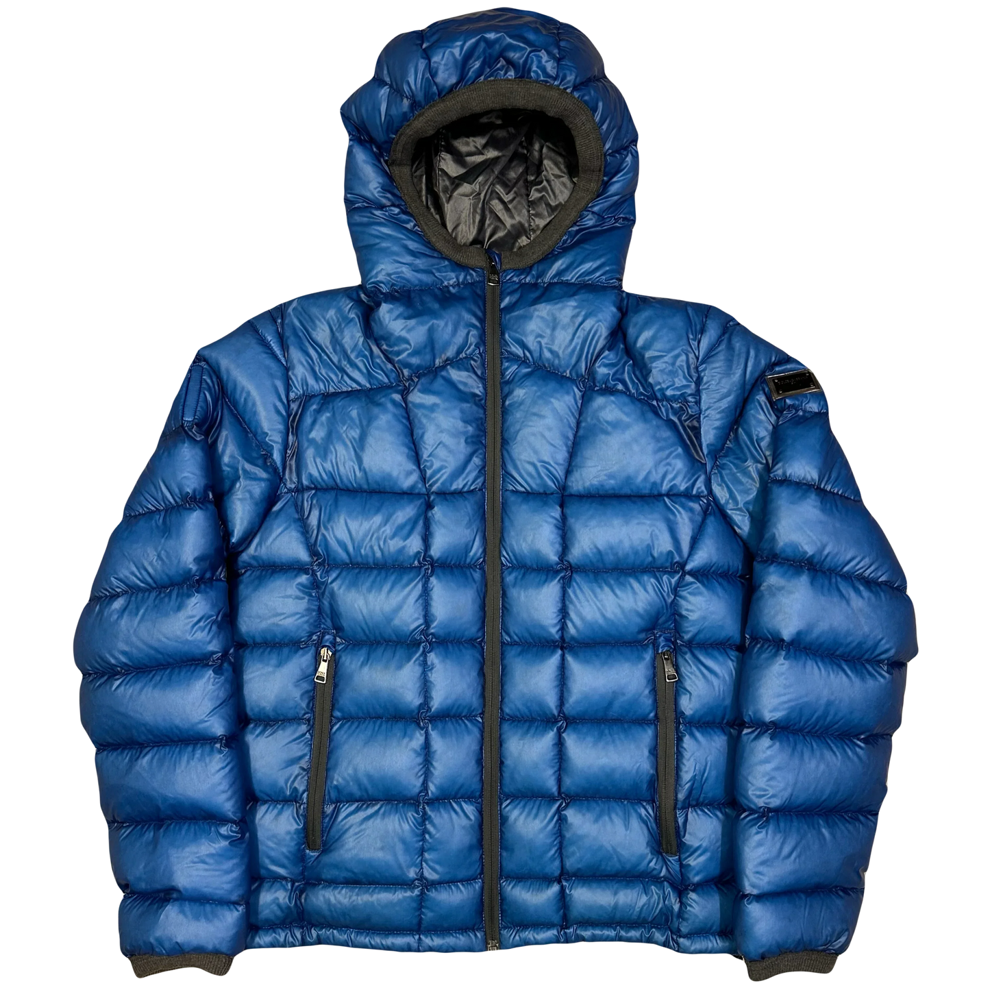 Dolce & Gabbana Square Stitch Puffer Jacket In Blue (M)