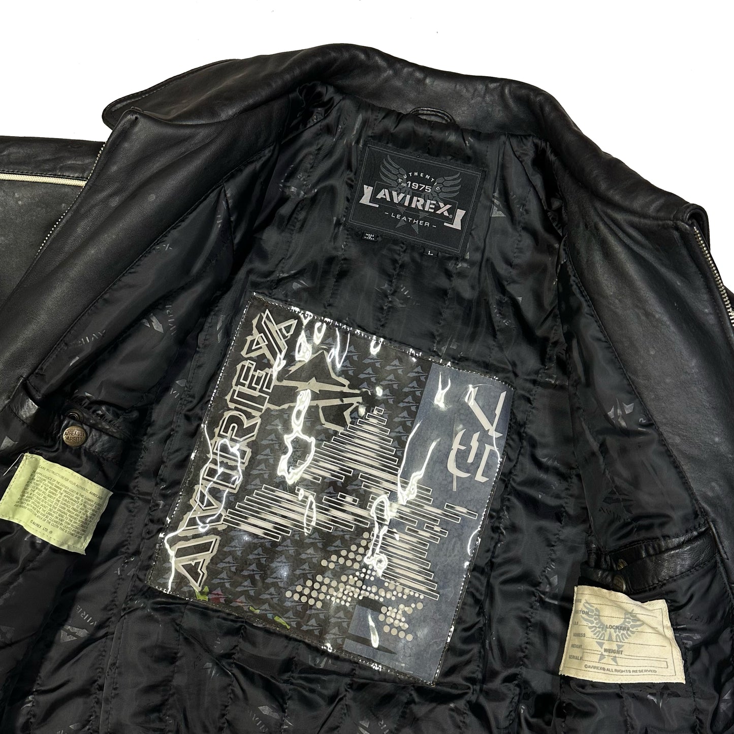 Avirex Leather Jacket In Black ( L )