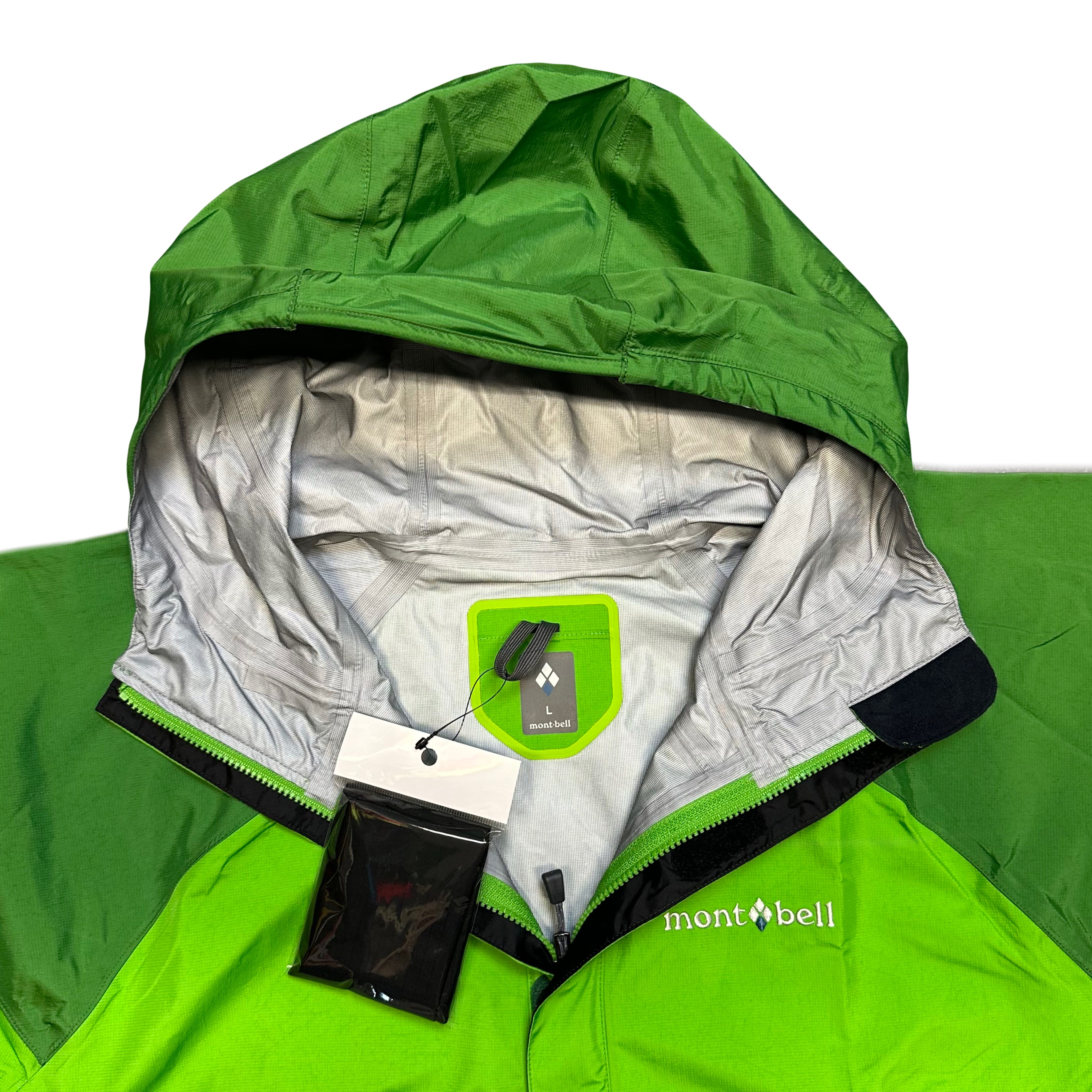 Montbell Two Tone Waterproof Windbreaker Jacket In Green ( L )