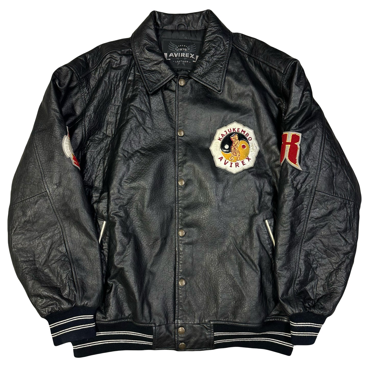 Avirex Scorpio Dojo Leather Jacket In Black ( XXL )