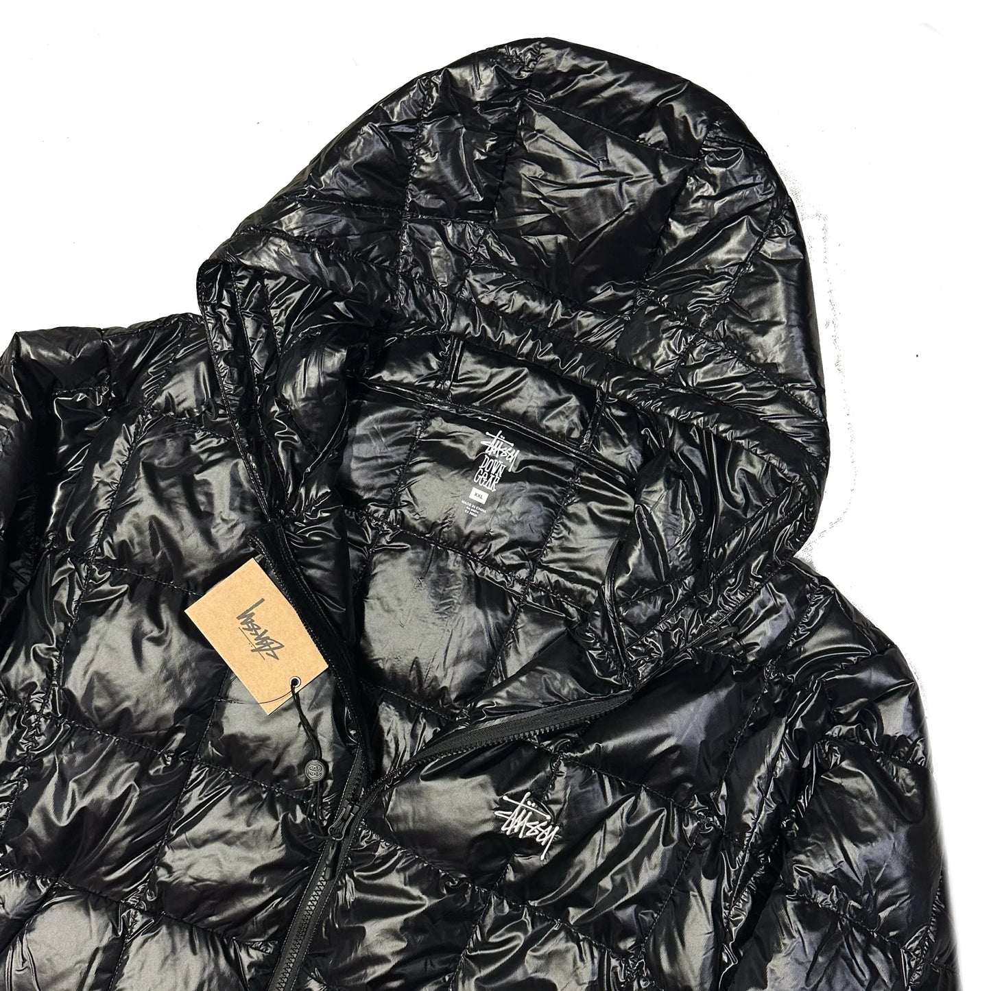 Stüssy Midweight Hooded Down Puffer Jacket In Black ( XXL )