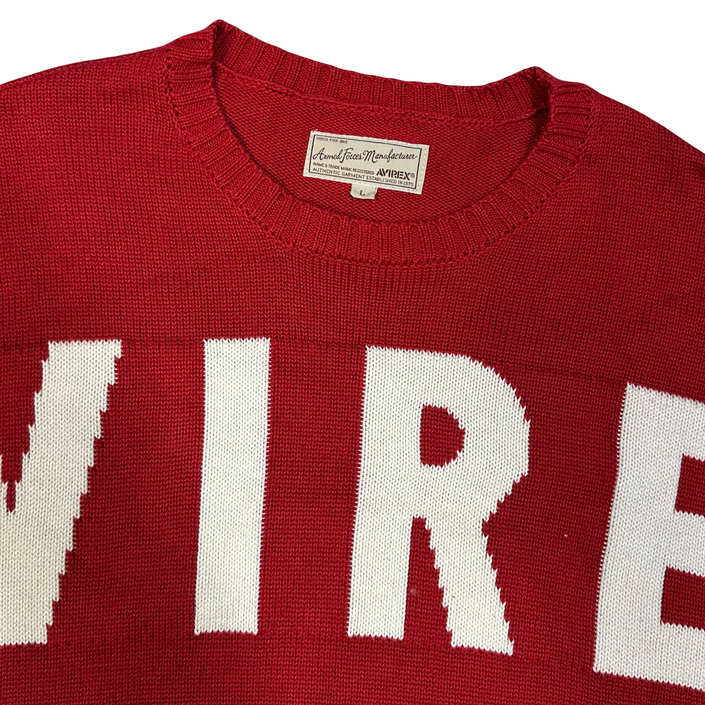 Avirex Spellout Knitted Sweatshirt In Red ( L )