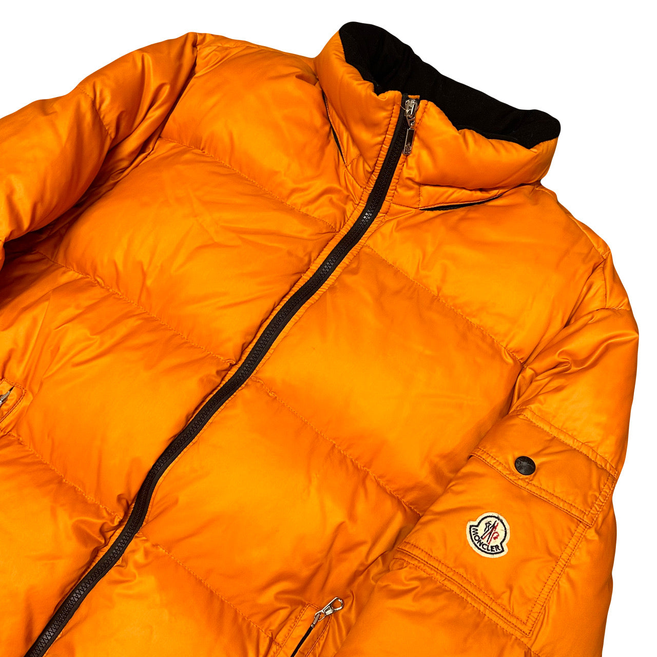 Moncler Down Puffer Jacket In Orange ( XL )