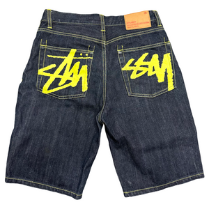 Stüssy Spellout Jorts With Yellow Print ( W30 )