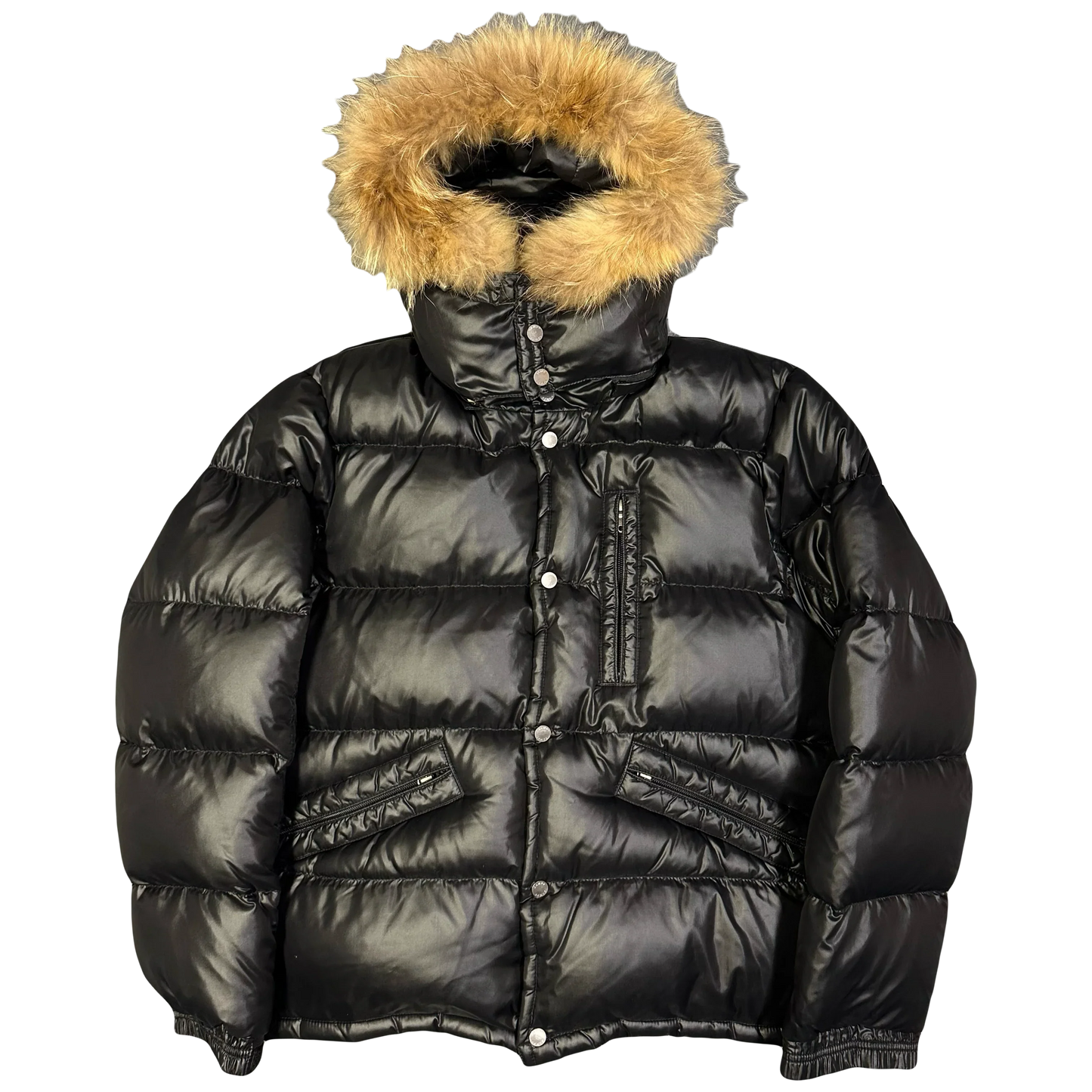 Camp 7 Fur Hood Puffer Jacket In Black (XL)