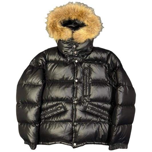 Camp 7 Fur Hood Puffer Jacket In Black (XL)