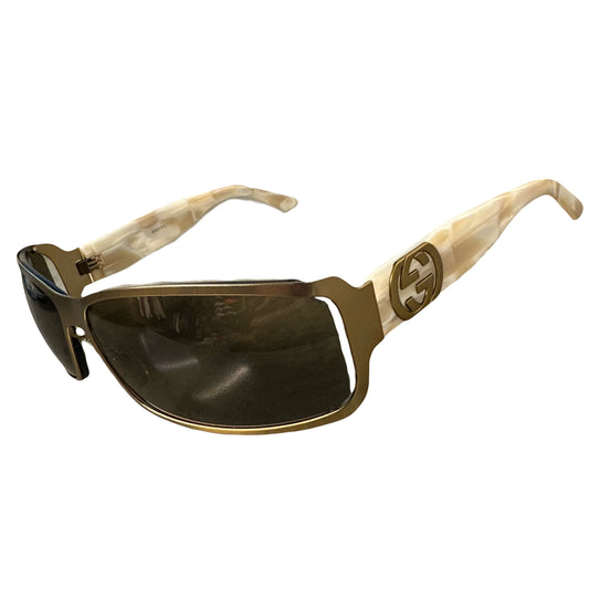 Gucci Sunglasses In Marble White & Gold - 1036 Emporium