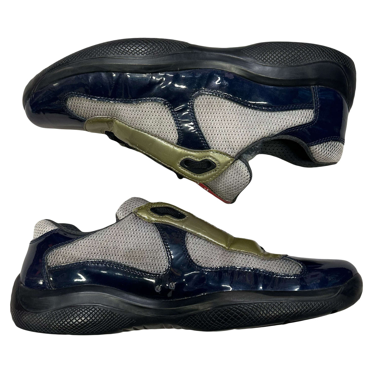 Prada America’s Cup Sneakers In Navy & Olive (7UK/8US)