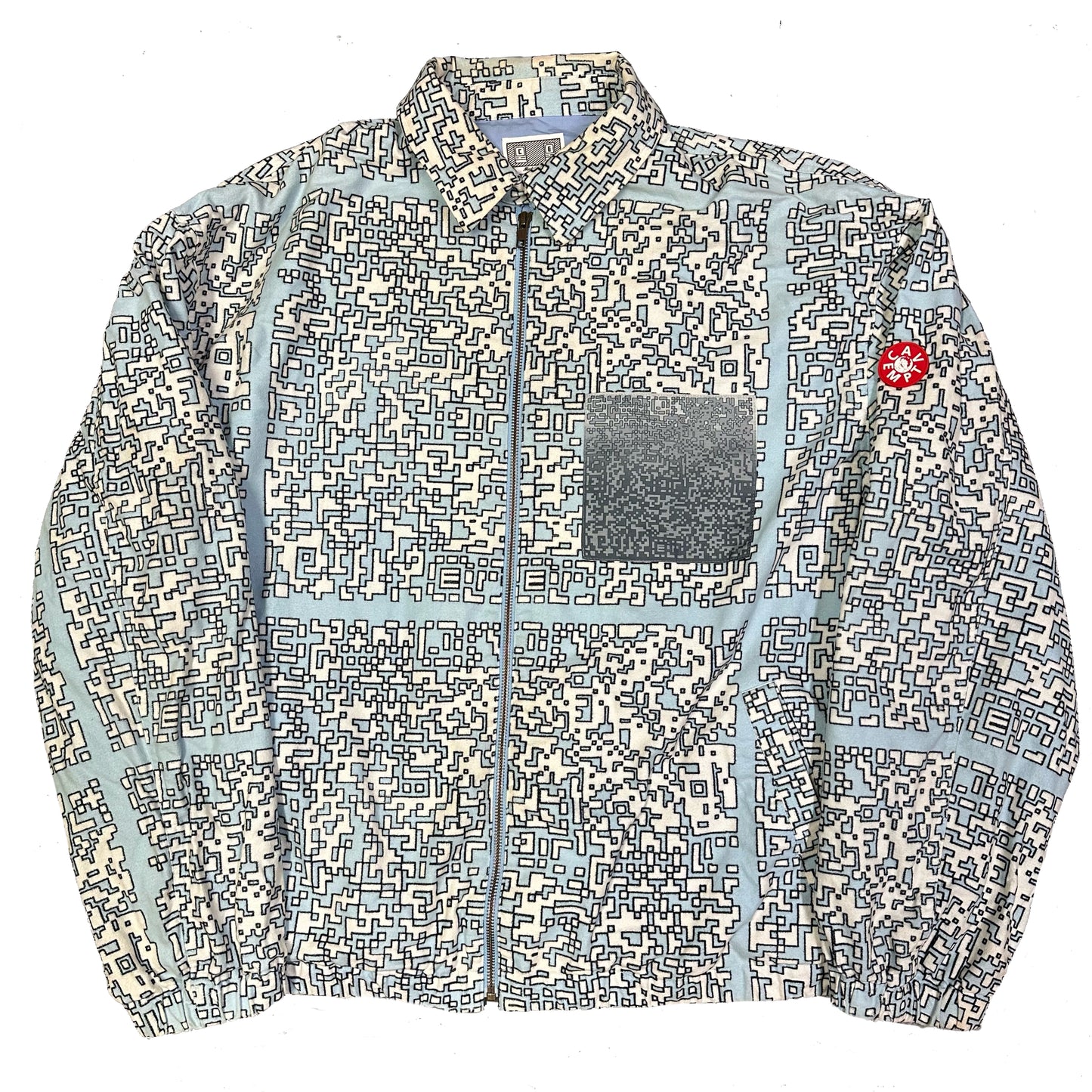 Cav Empt 2019 Noise Printed Brushed Cotton Jacket In Blue & White ( XL )