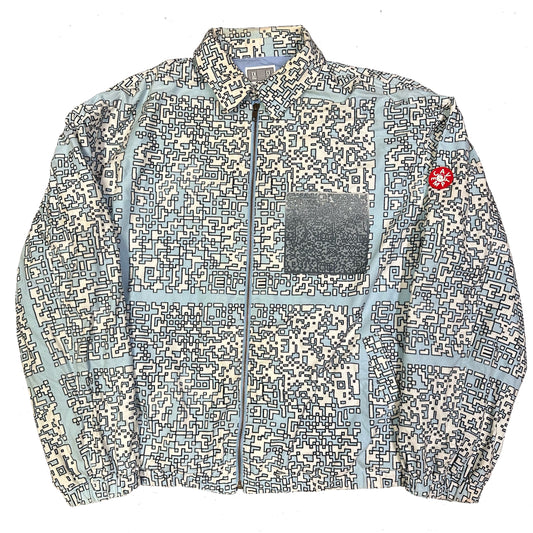 Cav Empt 2019 Noise Printed Brushed Cotton Jacket In Blue & White ( XL )